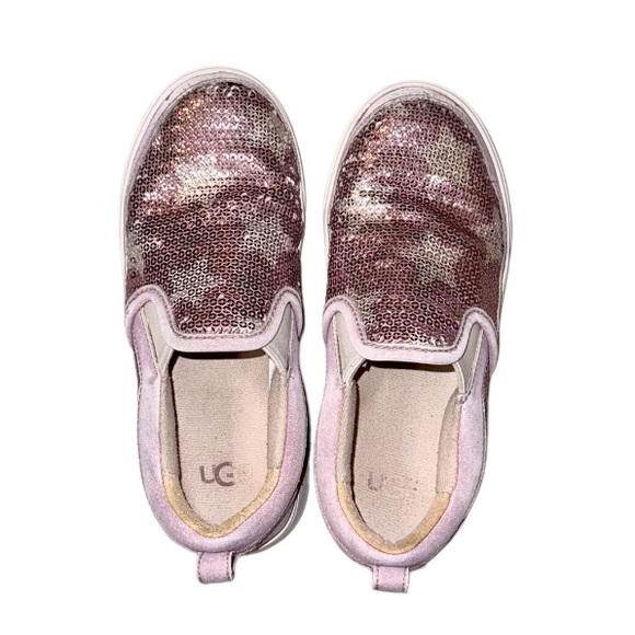 UGG Caplan sequin STAR Suede SLIP ON sneakers GIRL’s shoes  size 1 - Picture 7 of 16
